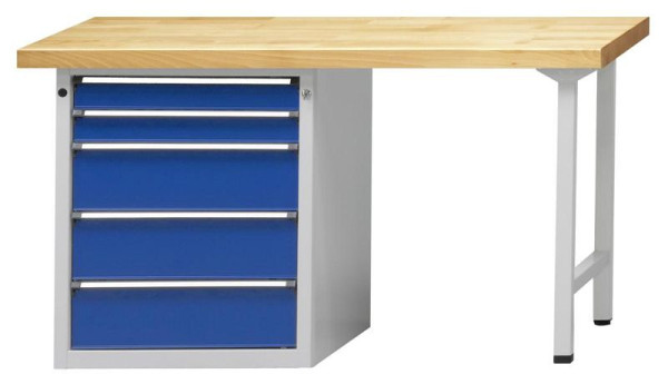 ANKE Werkbänke Kombiwerkbank, Modell 810 V, 1500 x 700 x 890 mm, RAL 7035/5010, KSP 40 mm, 410.449