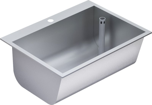 KWC Einlegewaschtrog, SIRIUS, Edelstahl, 670x281x520 mm, Ablauf rechts, Hahnloch, 2030045756