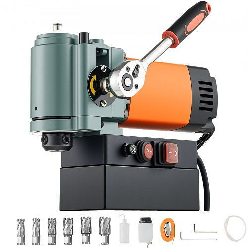 VEVOR Magnetbohrmaschine 1300W, 35mm Bohrdurchmesser, 10000N, tragbar, Weldon-Schaft, für Metalloberflächen, WSCLZ35MMTZC68DEN001V2