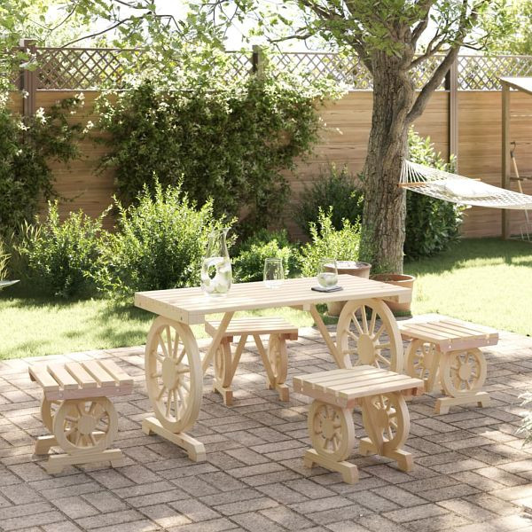 vidaXL 5-teilig Garten-Essgruppe Massivholz Tanne, 3207139