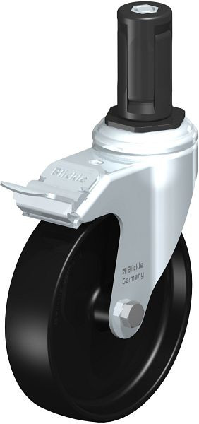 Blickle LKRA-POA 125G-11-FI-ER14 Apparate-Lenkrolle mit Expander & Feststeller, Polyamid, Schwarz, 849037