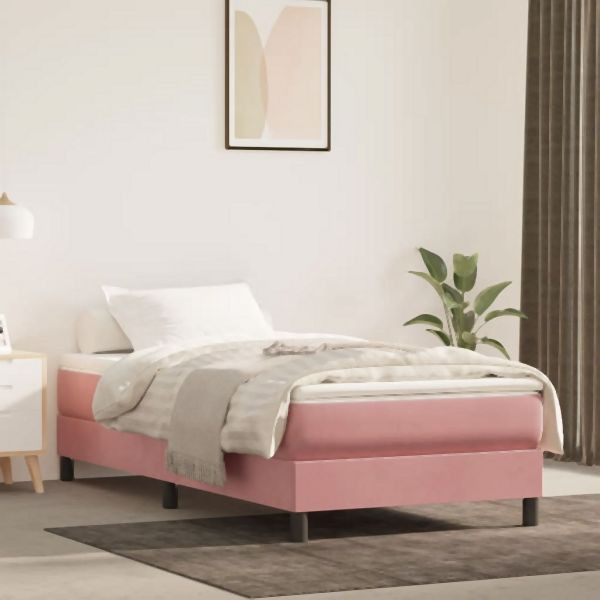 vidaXL Taschenfederkernmatratze Rosa 80x220x20 cm Samt, 4016599