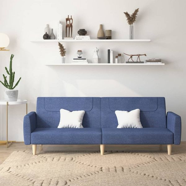 vidaXL Schlafsofa 2-Sitzer Blau Stoff, Top-Qualität, 375788