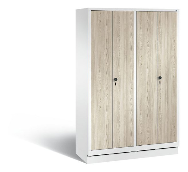 C+P Spind Evolo, 4 Abteile, H1800xB1190xT500 mm, Weiß/HPL Esche, 48022-40 S10251