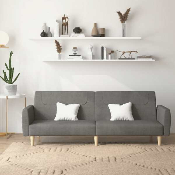 vidaXL Schlafsofa 2-Sitzer Dunkelgrau Stoff, Polyester, 375785