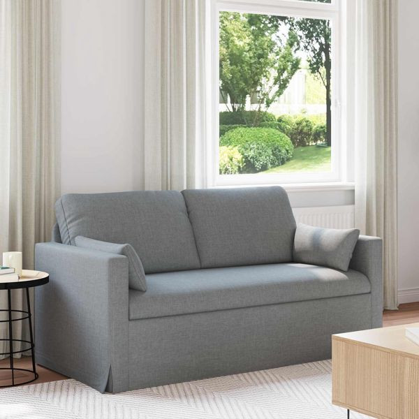 vidaXL Sofa 140cm Hellgrau Metall, 42024362, 8721364376632