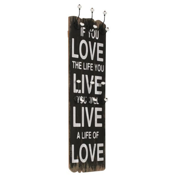 vidaXL Wandgarderobe mit 6 Haken 120 x 40 cm "LOVE LIVE", 245853