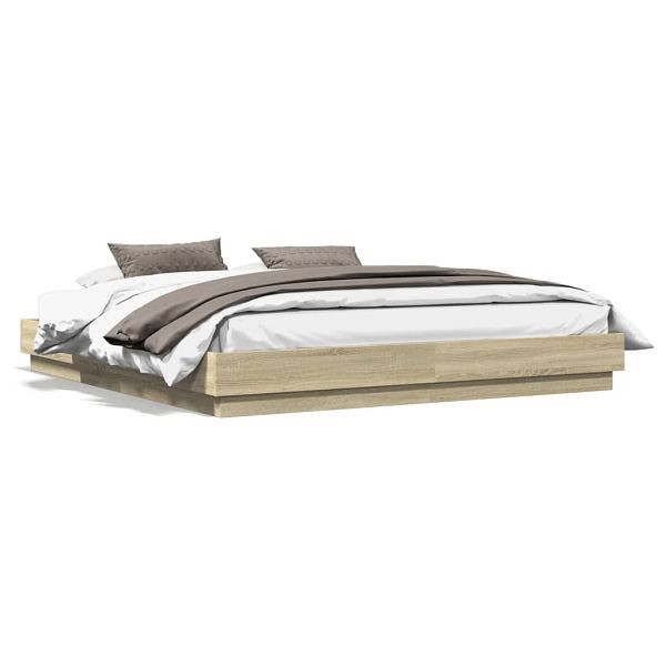 vidaXL Bettgestell Sonoma-Eiche 180x200 cm Holzwerkstoff, 3209837