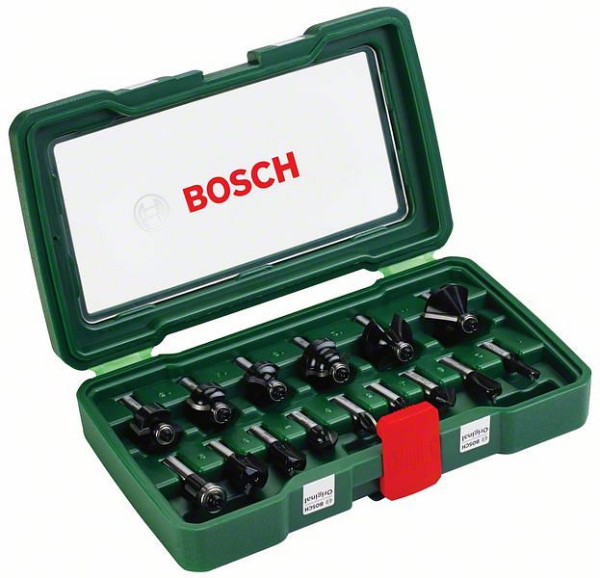 Bosch HM-Fräser-Set mit 8 mm Schaft, 15-teilig, 2607019469