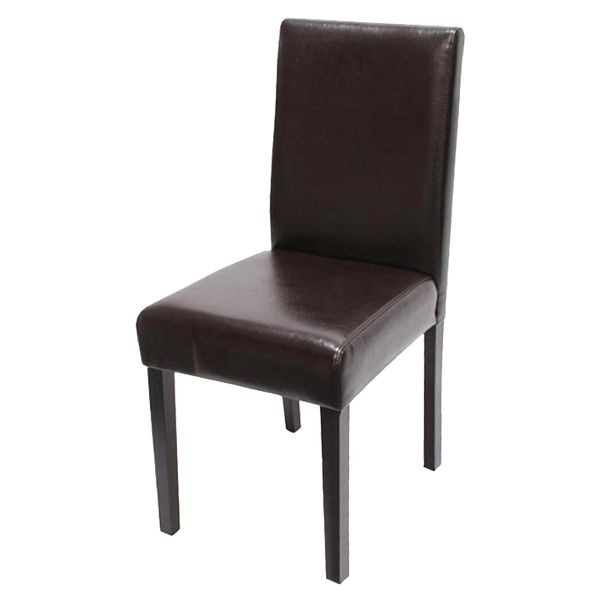 Mendler Esszimmerstuhl Littau, Küchenstuhl Stuhl, Kunstleder, braun, dunkle Beine, 74361