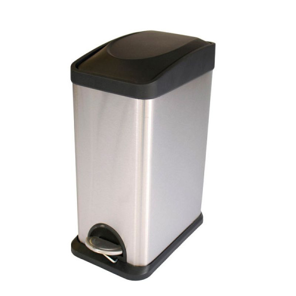 STEIN HGS Rechteckiger Treteimer, edelstahl, matt, 15 Liter, 84028.0002