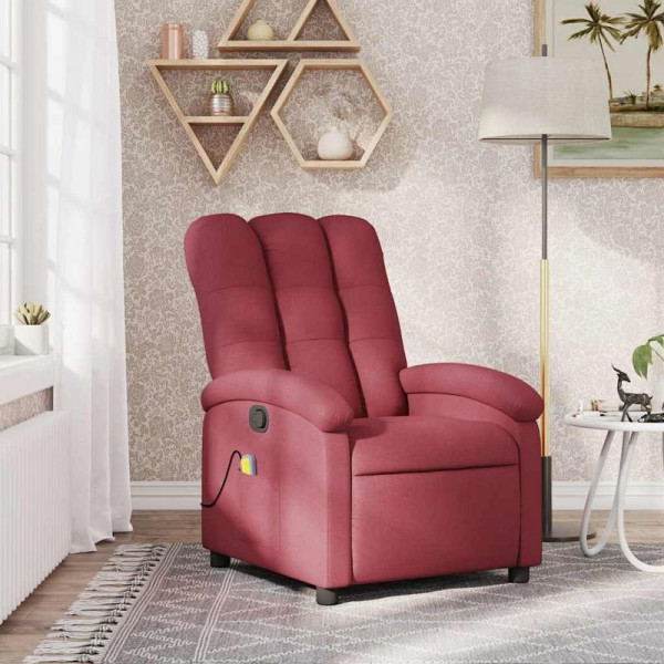 vidaXL Massage-Relaxsessel, weinroter Stoff, 3205871