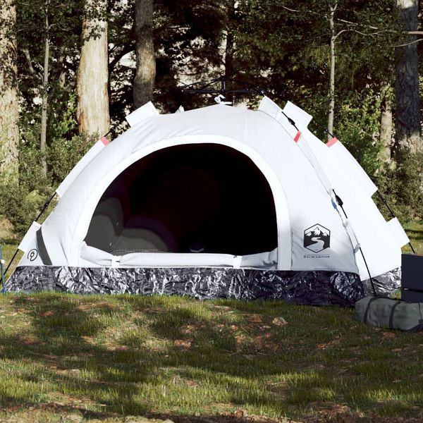vidaXL Campingzelt 3 Personen Weiß Verdunkelungsstoff Quick Release, 4004168