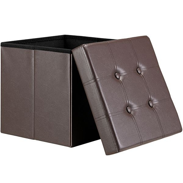 casaria Sitzhocker Braun Kunstleder 38x38x38cm faltbar, 106839