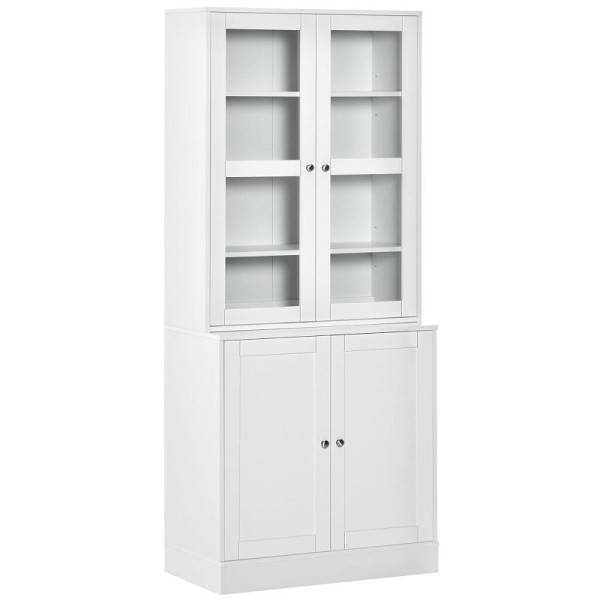HOMCOM Bücherregal Wandregal Regal, 2 Regale, 76 cm x 40 cm x 178,5 cm, Weiß, 836-450V90WT