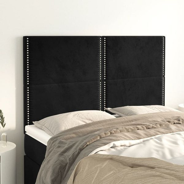 vidaXL Kopfteile 4 Stück Schwarz 72x5x78/88 cm Samt, 3116242