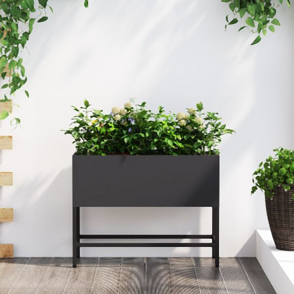 vidaXL Hochbeet 60x26x45 cm Abmessung Schwarz Stahl, 865883