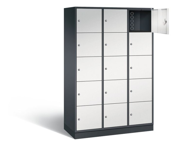 C+P XL-Schließfachschrank Intro, H1950xB1220xT490mm, Farbe: Schwarzgrau / Lichtgrau, 8570-302 S10108