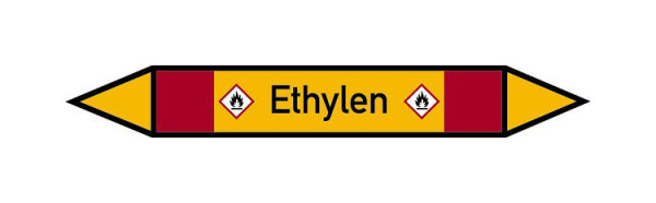 Schilder Klar Rohrleitungskennzeichen Ethylen, 33000x120 mm Folie selbstklebend, 101554/87