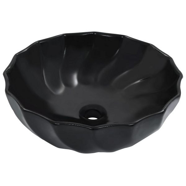 vidaXL Waschbecken 46 x 17 cm Abmessung Keramik Schwarz, 143922