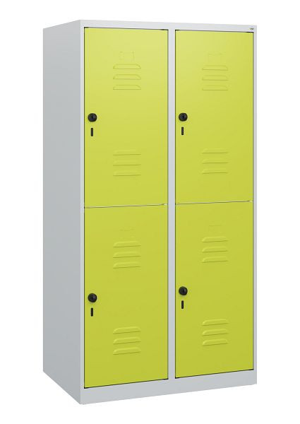 C+P Doppelstöckiger Spind Classic PLUS, 2 Abteile, 1530x800x500mm, 7035/0024, Drehriegel, 0803005-22 S10009