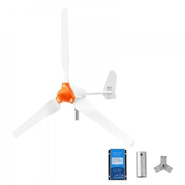 VEVOR 1200 W 24 V Windkraftanlage, horizontal, 3 Rotorblätter, Wind-/Solar-Hybrid, MPPT/PWM, IP67, Wohnmobil & Marine, FSSFLWLFDJMP2RR2B001V9