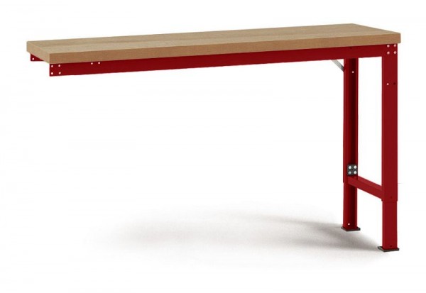Manuflex Anbauwerkbank PROFI Spezial mit Multiplexplatte, BxTxH = 1250 x 700 x 740-1040 mm, Rubinrot, WP7004.3003