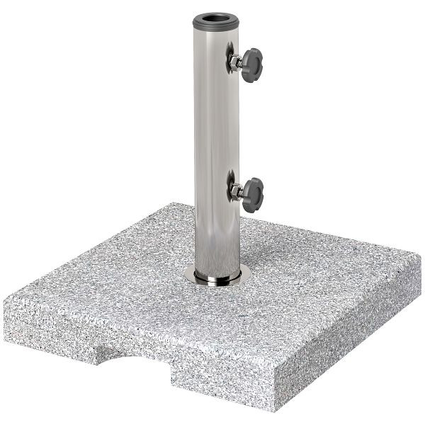 Outsunny Sonnenschirmständer aus Granit 21kg Schirmständer, Quadratisch Schirmhalter, Schirmgewicht für Sonnenschirm 32/38/48mm, 84D-356V00GY