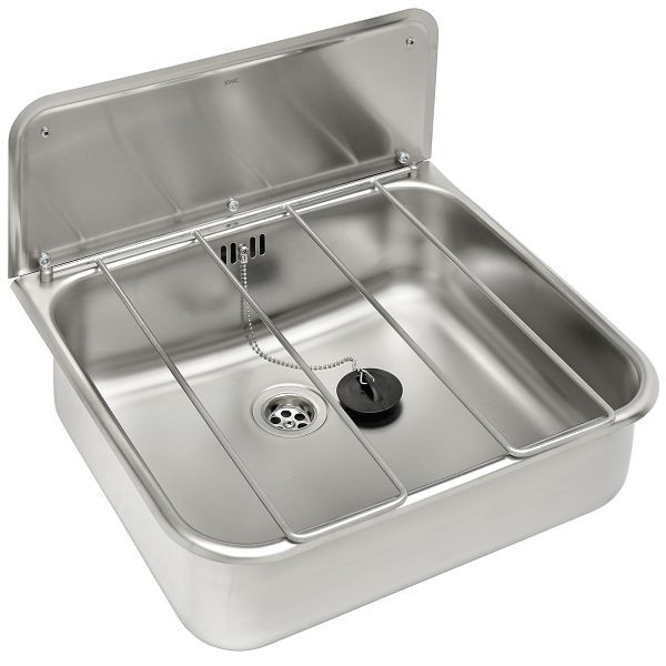 KWC Ausgussbecken, Sirius, Edelstahl, 460x320x405 mm, Klapprost und Spritzwand, 2000103269