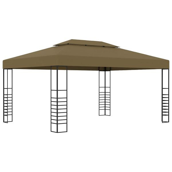 vidaXL Pavillon 3x4 m Taupe 180 g/m², Material: Stoff mit PA-Beschichtung (100% Polyester), Stahl, 312229