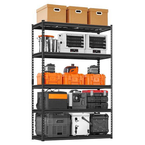 VEVOR Lagerregal 1134 kg, 5-stufig, 457,2x1219,2x1828,8 mm, verstellbar, Industrieregale, Keller/Küche, schwarz, LXLZLKHJ1848E5KW7V0