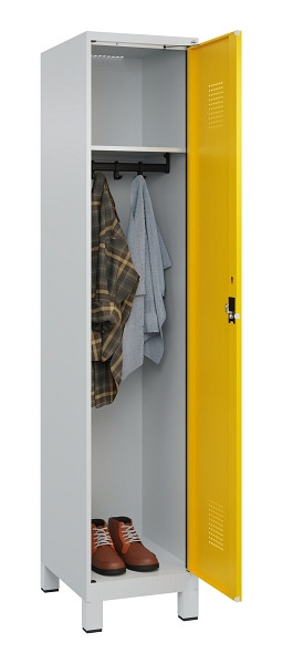 C+P Spind Evolo PLUS, mit Füßen, 1 Abteil, 1950x400x500mm, 7035/1023, Verschluss Zylinderschloss, Ablageböden 1, 049010-12 S10028
