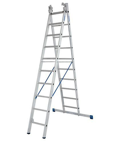 DENIOS Vielzweckleiter aus Aluminium, mit 3 x 10 Sprossen, 137570