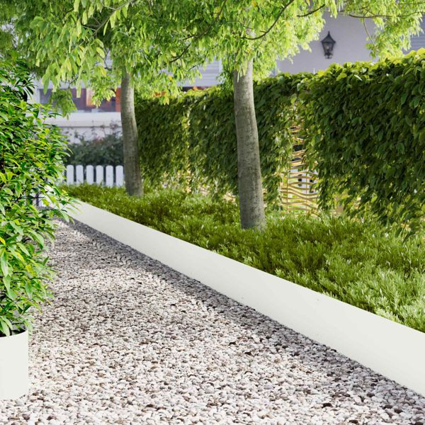 vidaXL Raseneinfassung 10-teilig 103 x 30 cm Metall Weiß, 8008310
