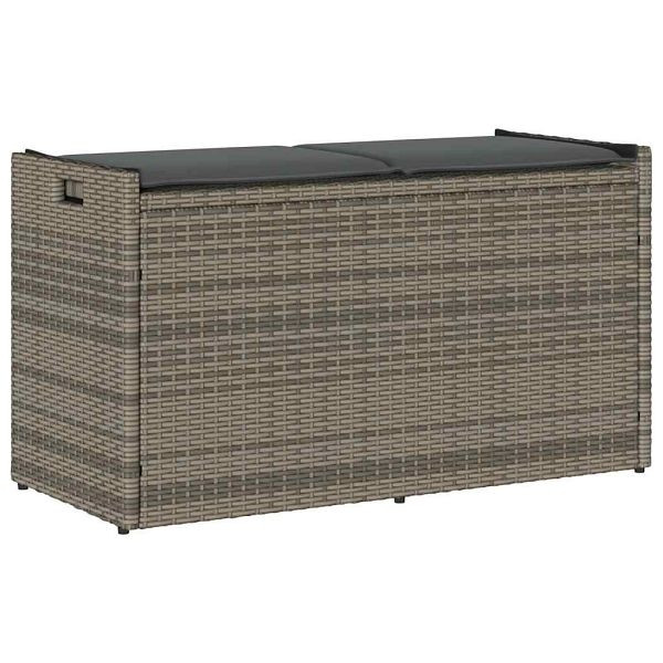 vidaXL Outdoor-Sitzbank mit Stauraum und Kissen Grau 100 cm, 4104062