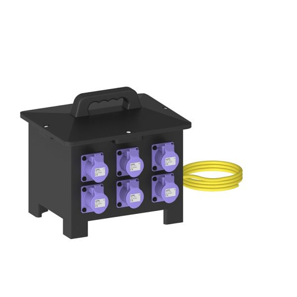 ELSPRO Mobiler Sicherheitstransformator AACHEN, 2500 VA, Steckdosen: 6 CEE 24 V 16 A 2 p, 3980102