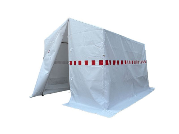 Schake Arbeitszelt, Mittelhöhe: 2100 mm, Seitenhöhe: 1650 mm, Farbe: weiß, Grundfläche Maße: 2000 x 2000 mm, 542020A