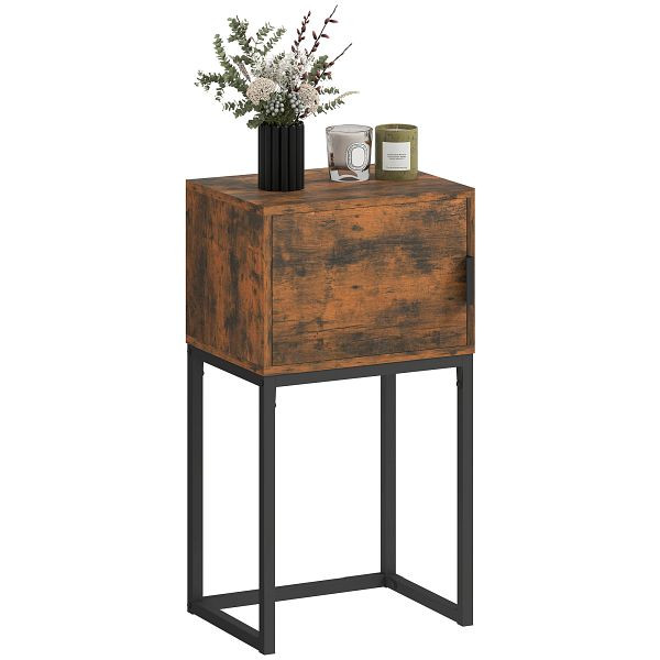 HOMCOM Konsolentisch Schmal, Schrank, Industrie-Design, Wohnzimmer Flur, 40x30x76cm, Rustikal-Braun, 837-362V00RB
