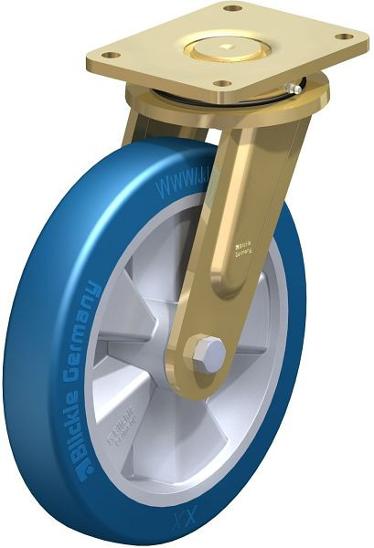 Blickle LS-ALBS 300K Stahlgeschweißte Schwerlast-Lenkrolle, schwere Drehkranz-Ausführung, Blickle Besthane® Soft, Blau, 755014