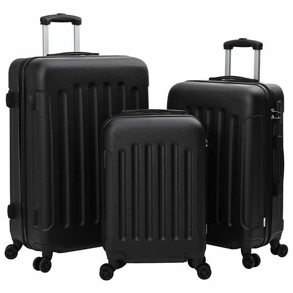 vidaXL Koffer Set 3-teilig Schwarz 50 x 31 x 78 cm ABS Plastik, Stahl, 42006229