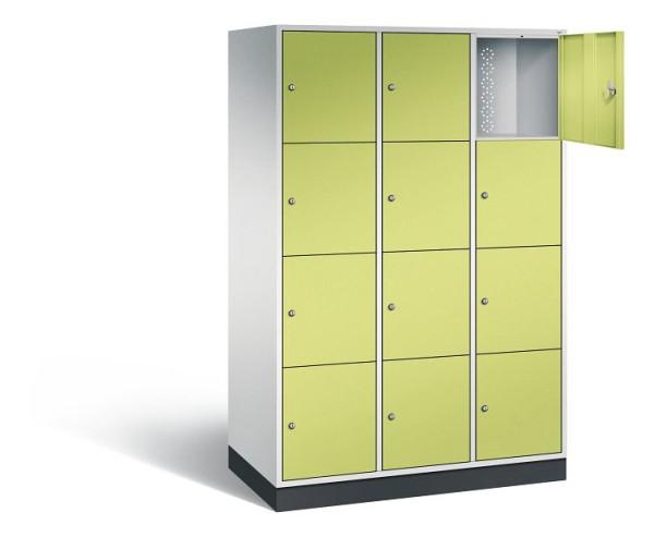 C+P XL-Schließfachschrank Intro, H1950xB1220xT590mm, Farbe: Lichtgrau / Viridingrün, 8470-303 S10032