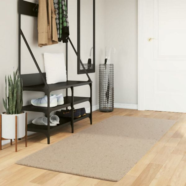 vidaXL Teppich HUARTE Kurzflor Weich und Waschbar Sandfarben 80x200 cm, 375053