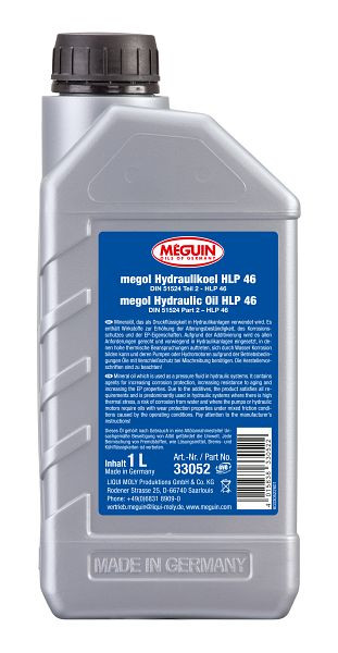 Meguin Hydrauliköl HLP 46, Kanister Kunststoff, VE: 1 Liter, 33052