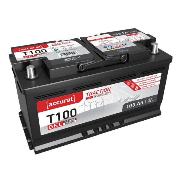 Accurat Traction T100 GEL DIN Versorgungsbatterie 12V 100Ah, VBB-GEL-T100