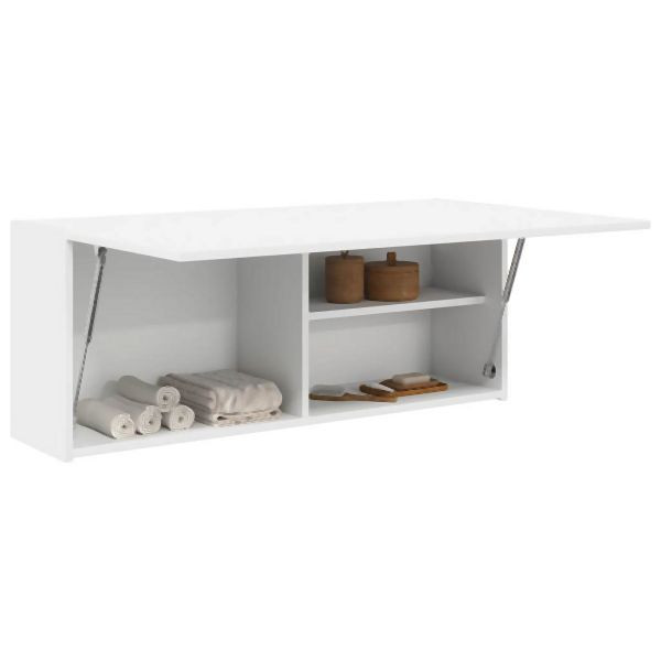 vidaXL Bad-Wandschrank Weiß 100x25x40 cm Holzwerkstoff, 860103
