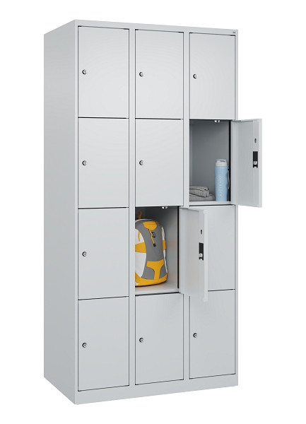 C+P Schließfachschrank Evolo PLUS, 12 Fächer, 1850x900x500mm, 7035/7035, 049000-304 S10013