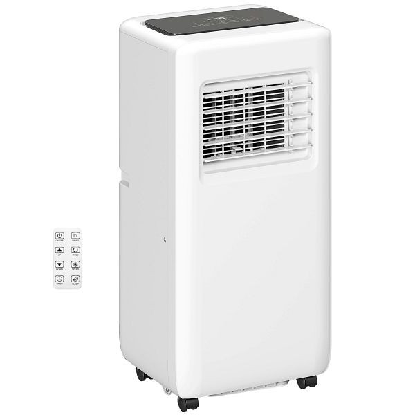 HOMCOM Mobile Klimaanlage, verschiedene Einstellungen, LED-Display, Timer, Räder, Weiß, 823-068V90WT