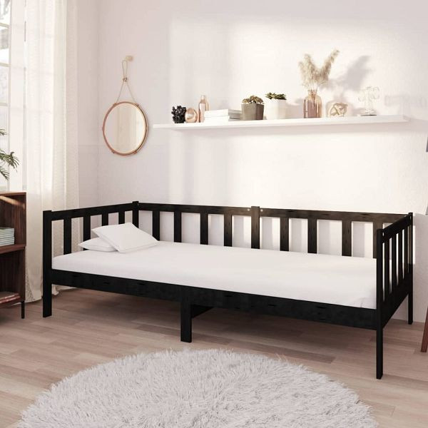 vidaXL Tagesbett Schwarz Massivholz Kiefer 90x200 cm, 806944