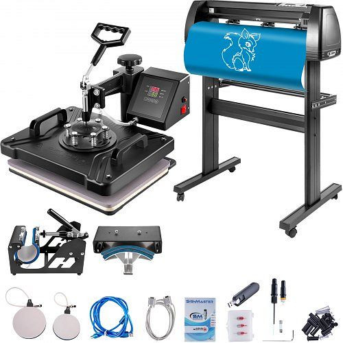 VEVOR 5in1 Hitzepresse 720mm Vinyl Schneideplotter Drucker Teller Signmaster Software, FM1151+KZJ-720001V2