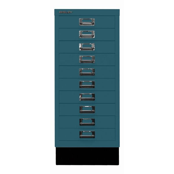 Bisley MultiDrawer™, Inkl. Sockel, DIN A4, 10 Schubladen, 653 ozeanblau, L2910S653